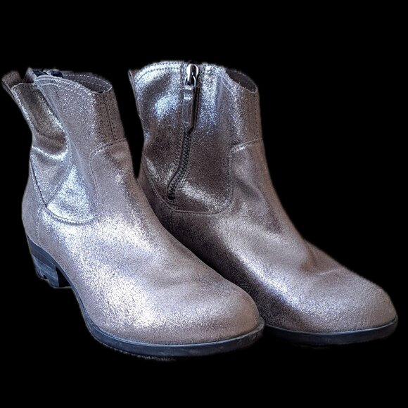 SIZE 10 Eye-catcher Sorel leather glitter ankle boots - Picture 2 of 6